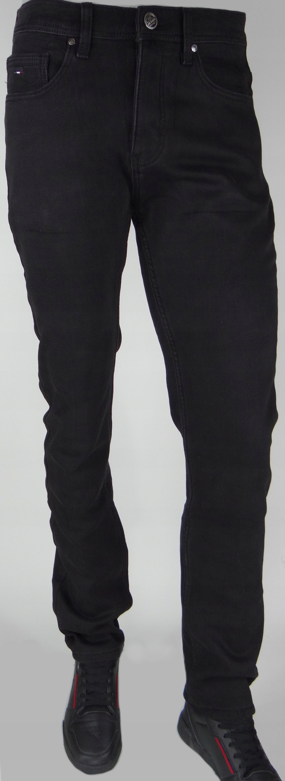 Spodnie OCIEPLANE M-Up r36 Rozciągliwe Jeansy CZARNE Różne Rozmiary Zapięcie zamek