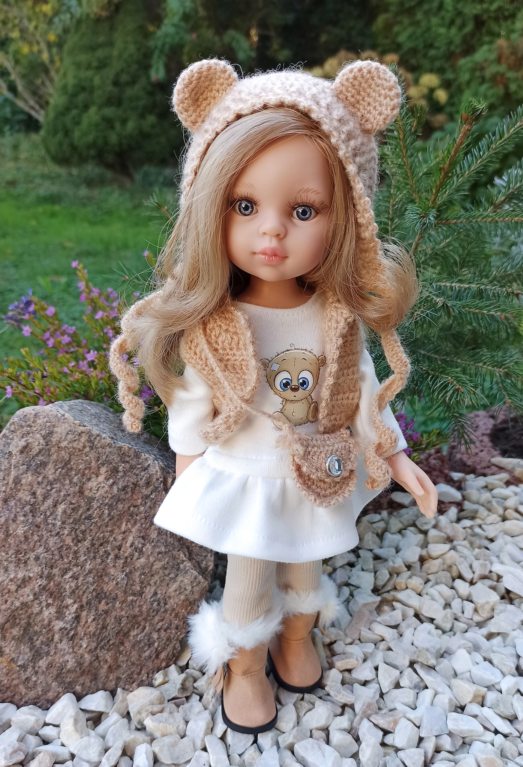 LALKA hiszpańska PAOLA REINA 32cm CARLA+ ubranka, buciki pudełko Marka Paola Reina