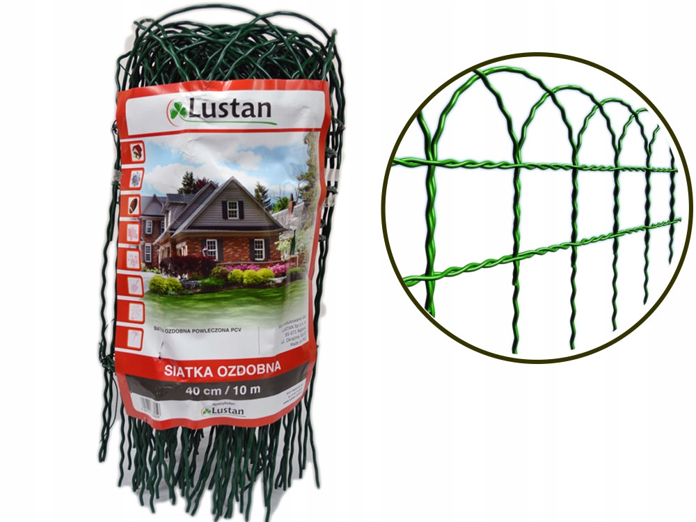 

0,4m Siatka Metalowa ozdobna Zielona Łuki Border