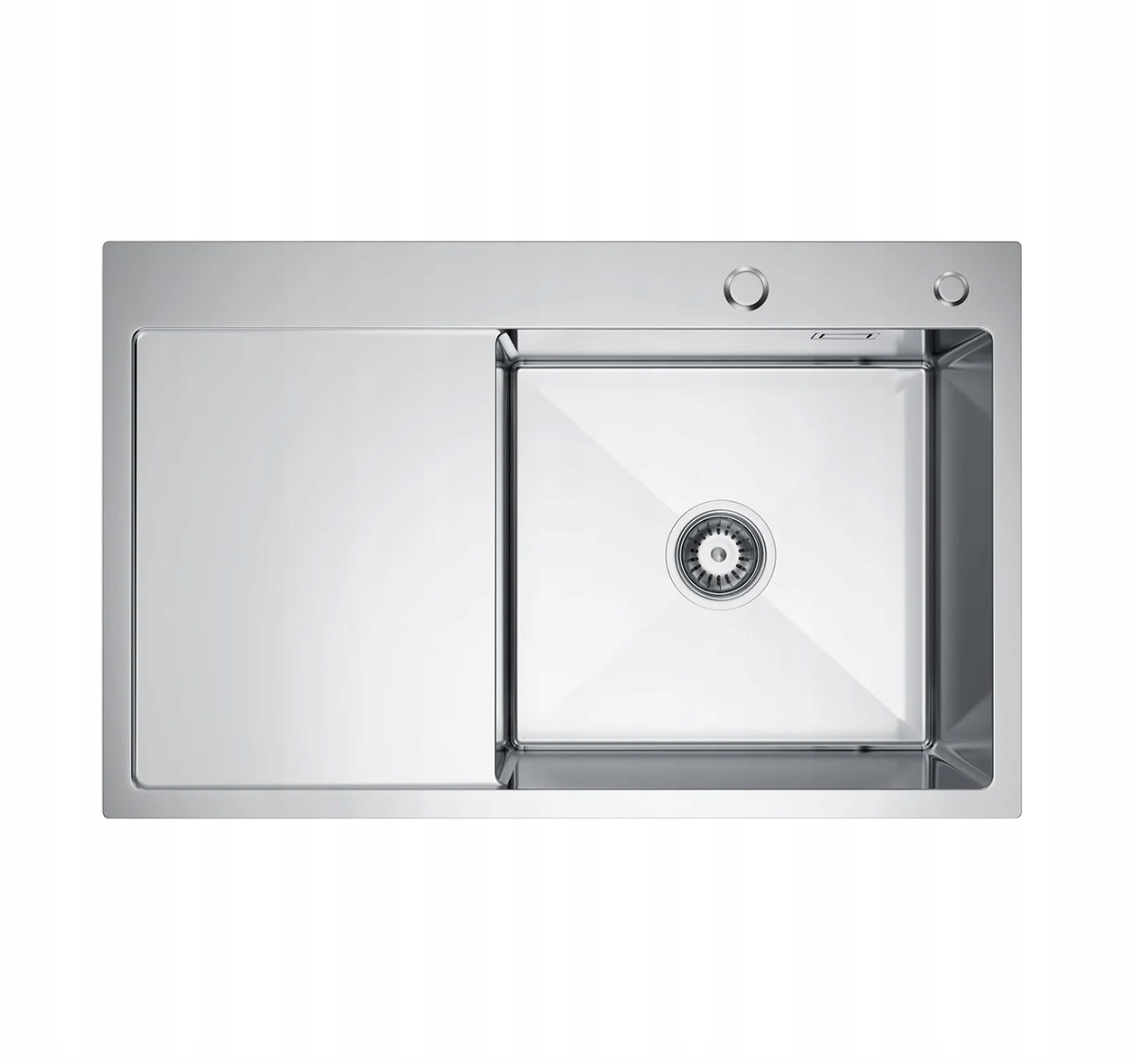 Zlewozmywak stalowy kuchenny jednokomorowy z lewym ociekaczem inox Lana