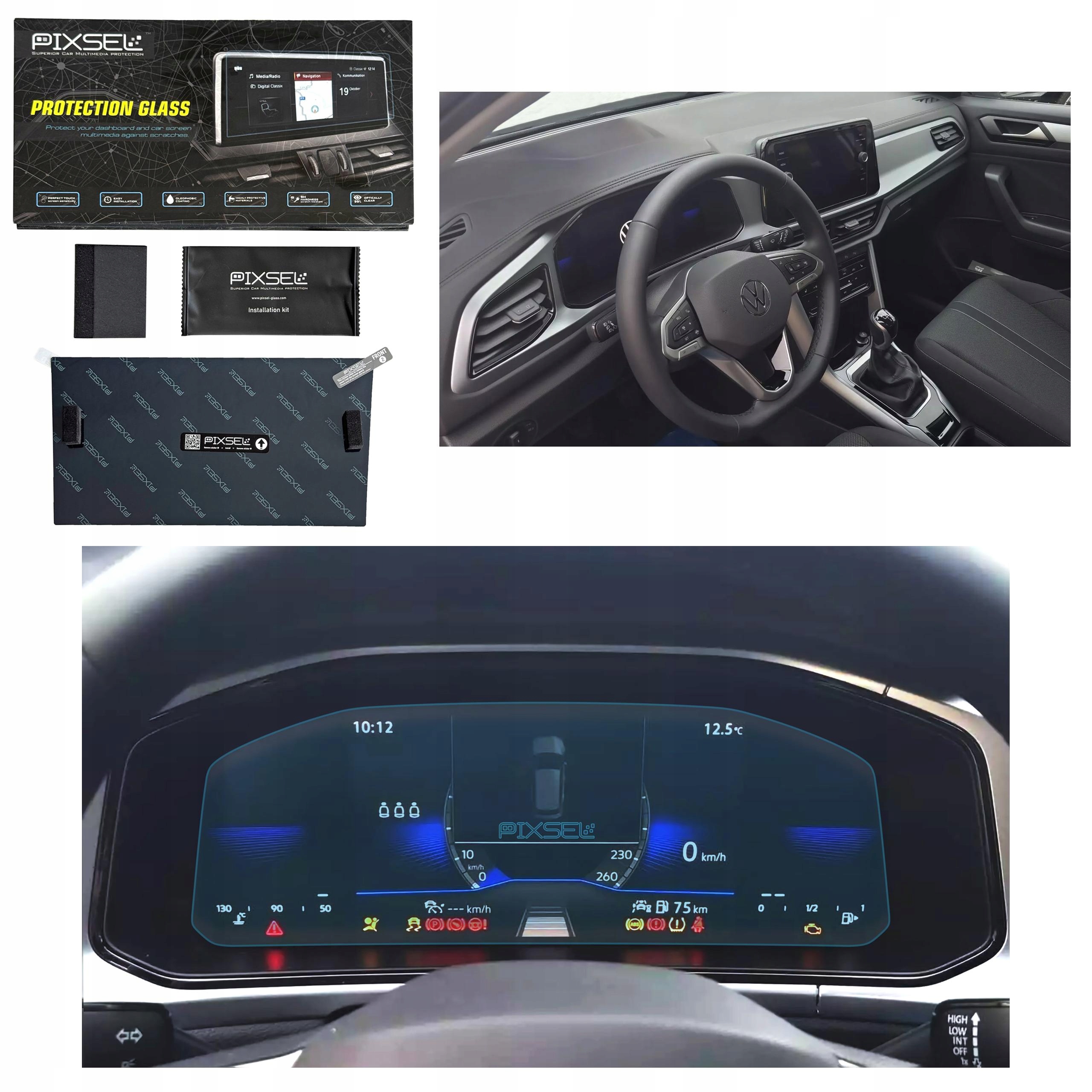 Antyodciskowe Matowe Szkło Ochronne Volkswagen T-ROC-12.7“ 2023-