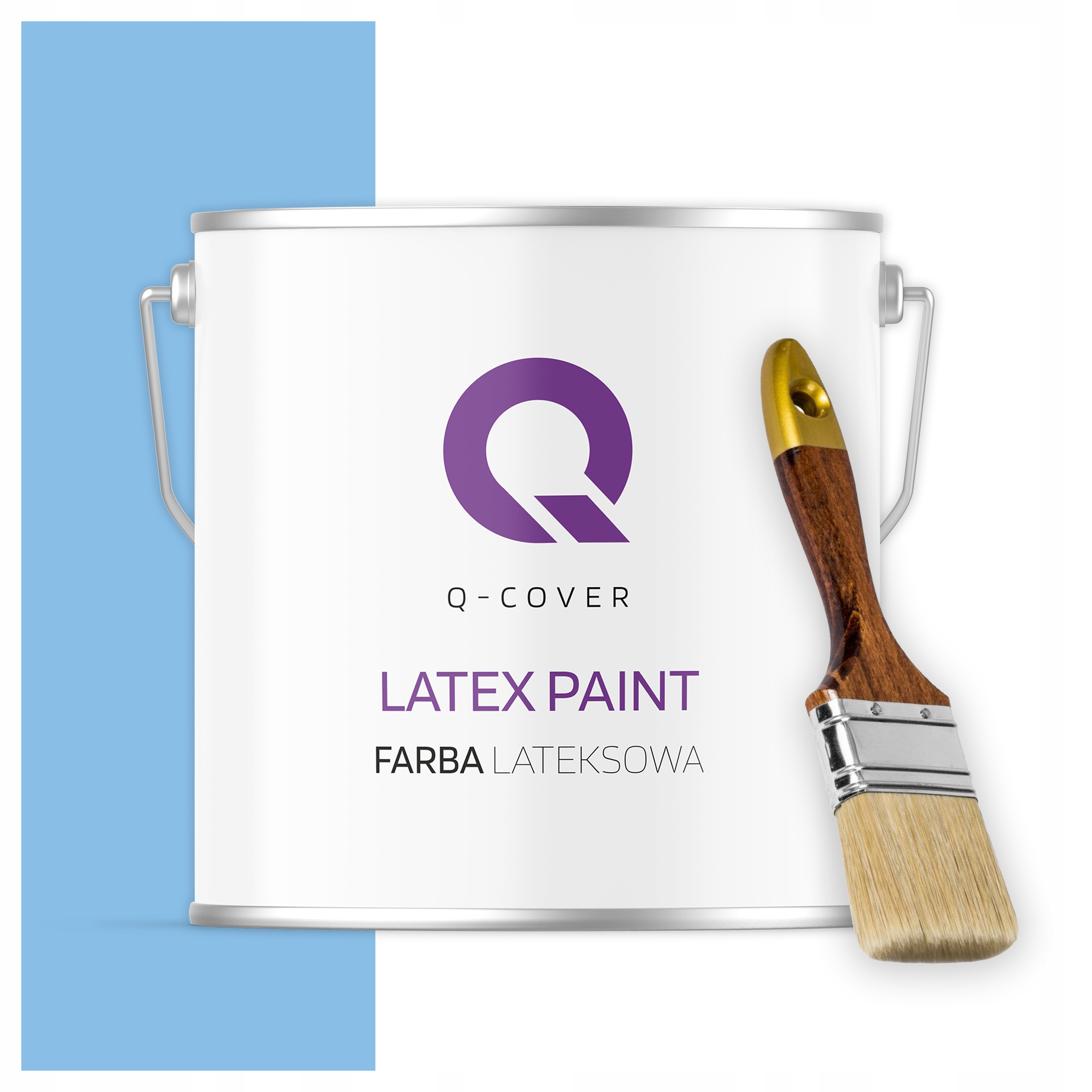 Latexová farba na steny stropov Hlboká matná 5L Kráľovská modrá štetec