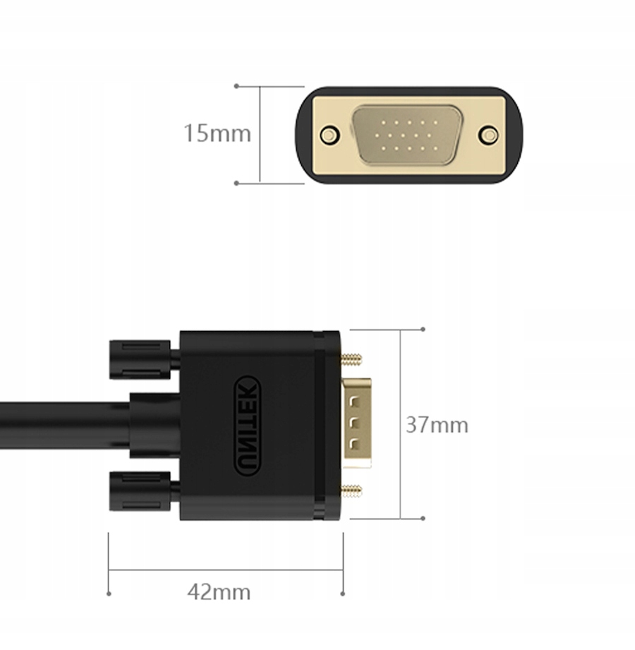 Kabel D-Sub (VGA) Unitek Y-C512G 8 m Długość kabla 8 m