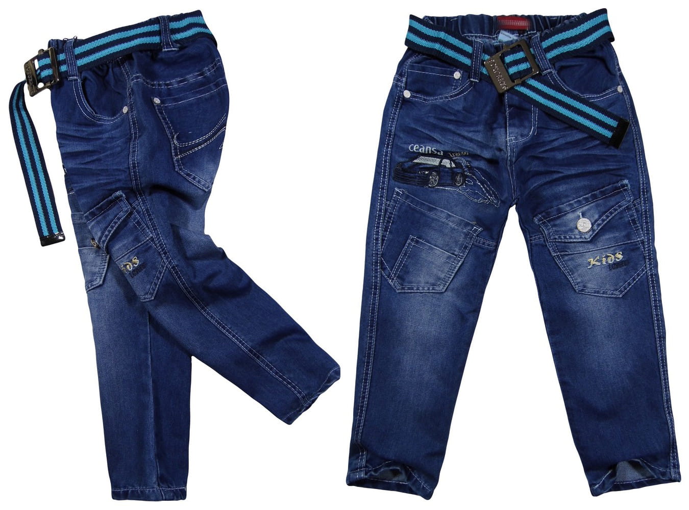 

na gumce chłopięce Spodnie jeans 890 Rally Car 110
