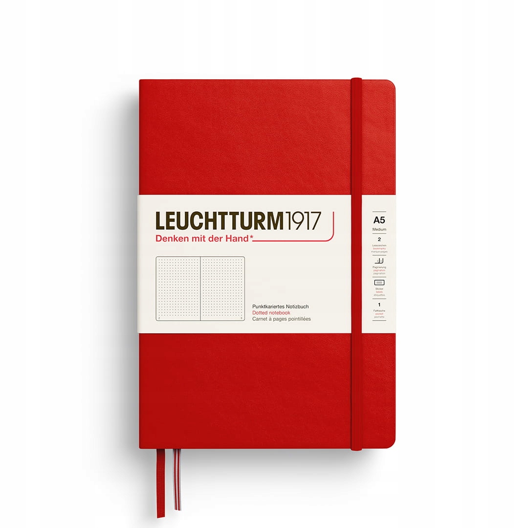 Notatnik Leuchtturm1917 Medium A5, kropki, Cherry