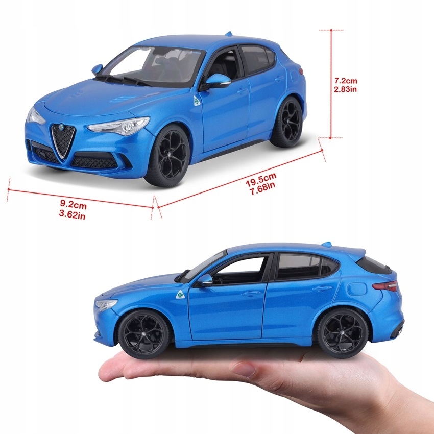 Alfa Romeo Stelvio 1:24 model Bburago 18-21086 Szerokość produktu 9.3 cm