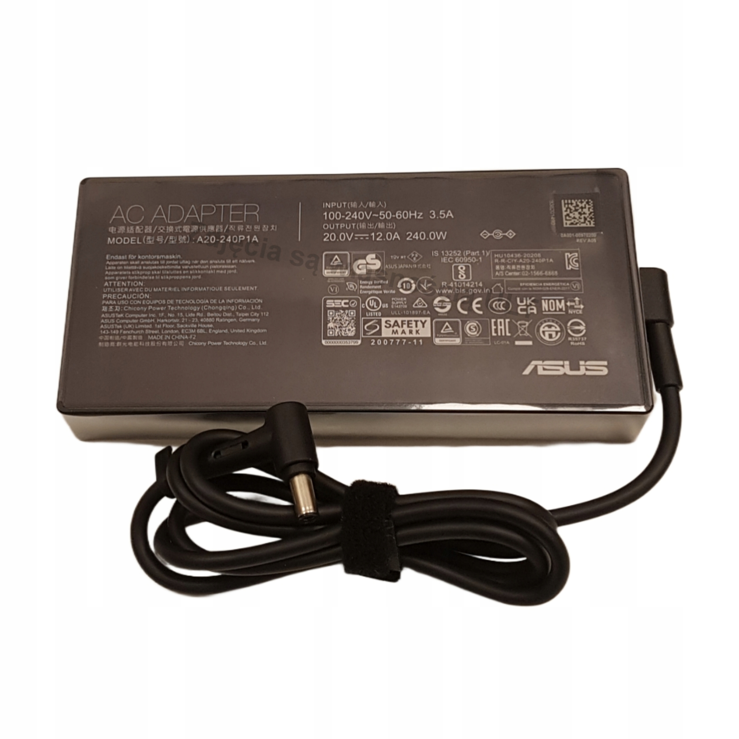 zasilacz ładowarka Asus 20V 12A 240W Rog Strix G15 G513 Tuf Gaming F15