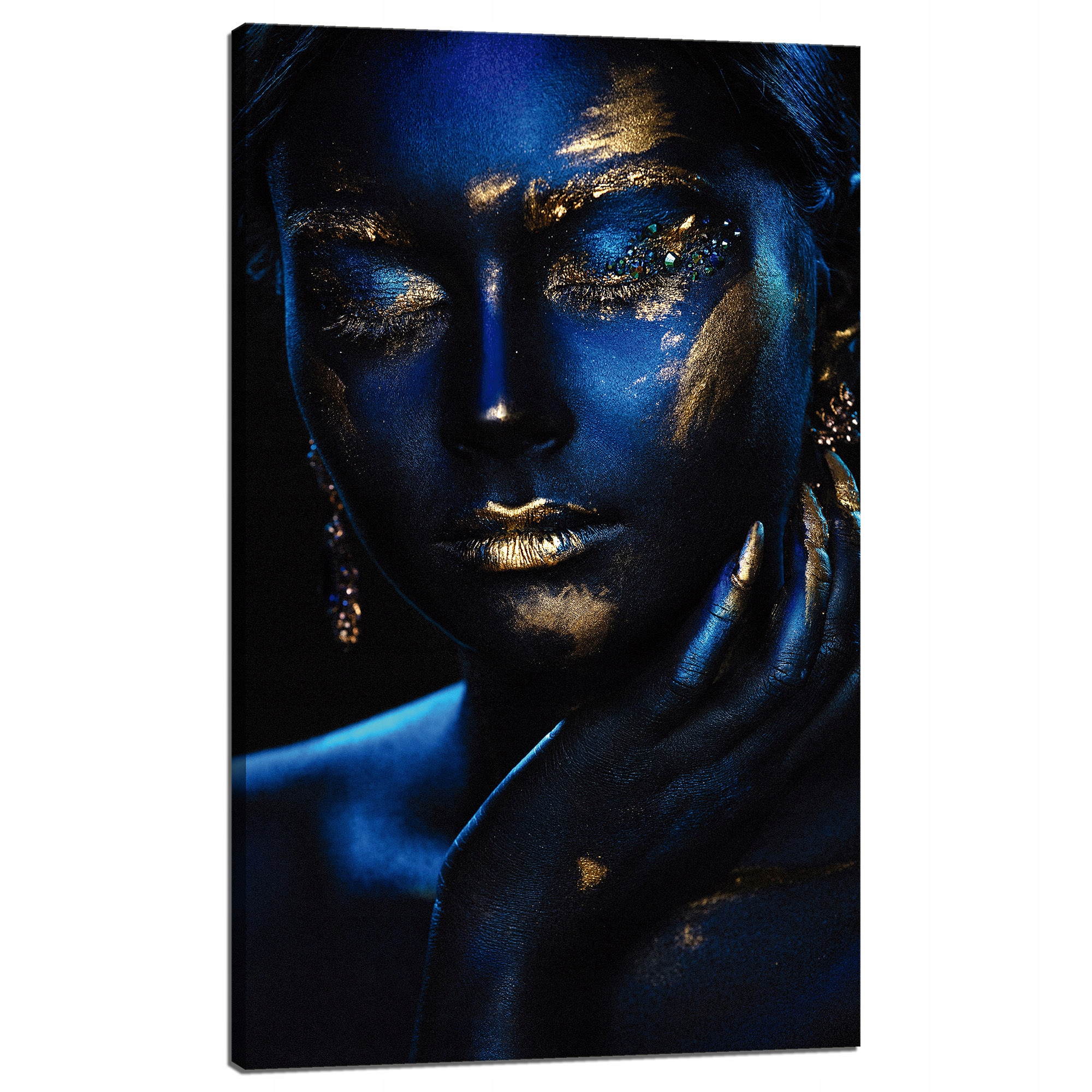 Obraz na plátně Zamyšlená žena Zlaté šperky 60x100 cm