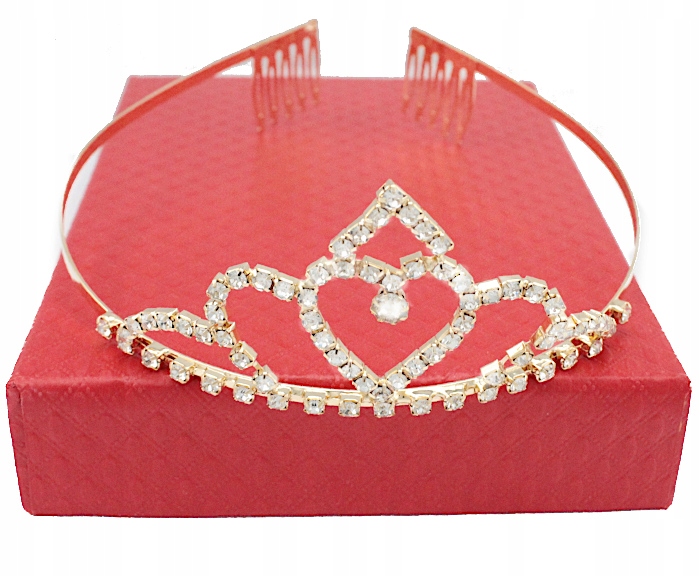 

Korona Tiara Diadem do włosów złoty cyrkonie 4