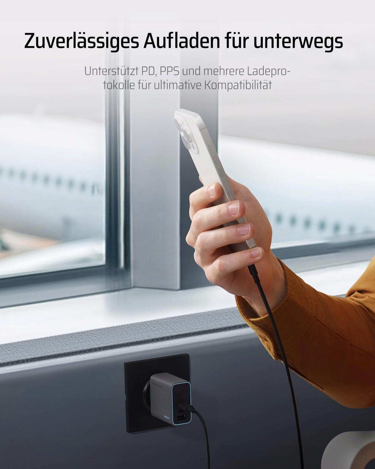 CUKTECH Ładowarka USB C 65W 3-Port Szybkie Ładowanie MacBook iPhone iPad — miniatura 6