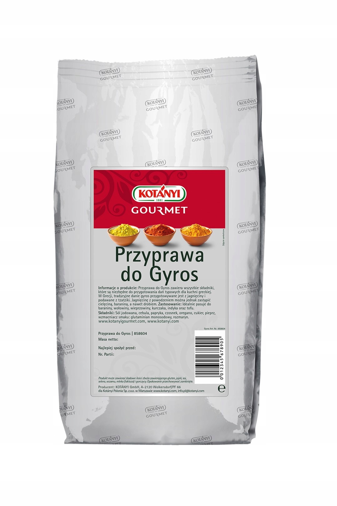 Levně Kotanyi Gourmet Koření pro Gyros 1 kg