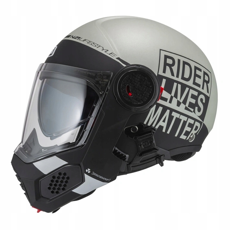Čeľusťová prilba Nzi Minimod Involt Grey Black Grey Matt šedá čierna Darčeky