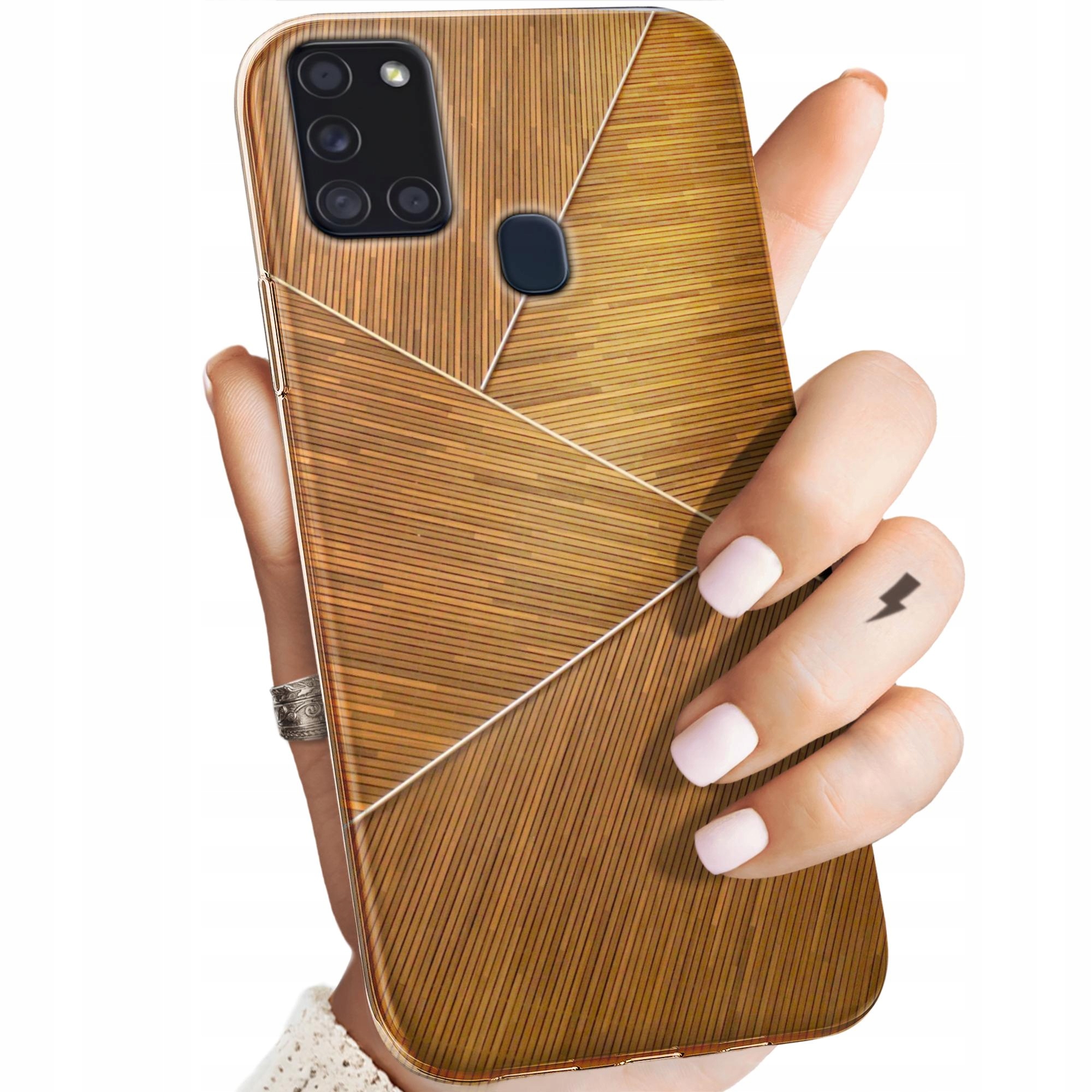 Etui Do Samsung Galaxy A21S Brązowe Drewniane Brown Obudowa Pokrowiec