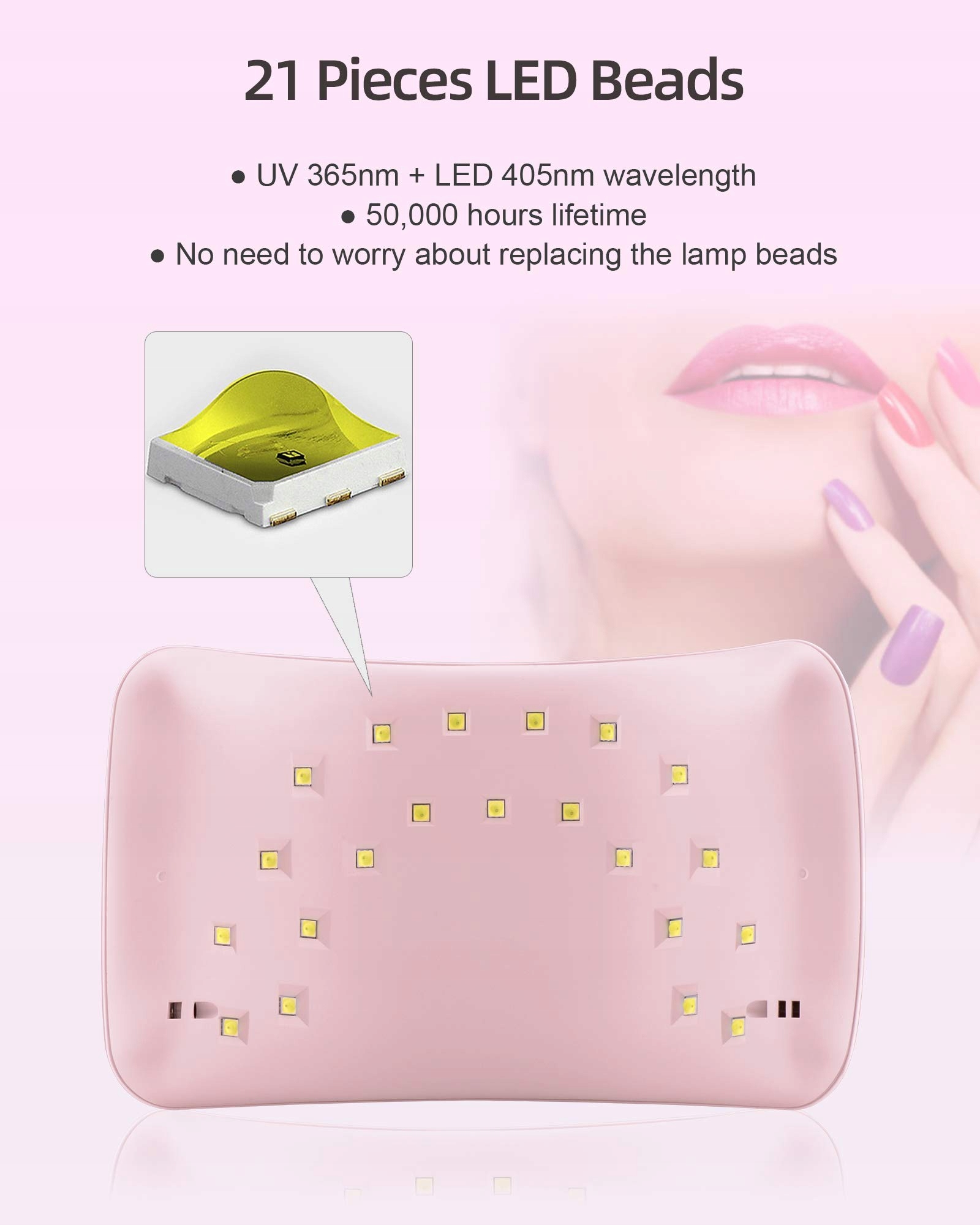 SUNUV Lampa UV LED Do Paznokci Żelowych Z Timerem I Sensorem — miniatura 12