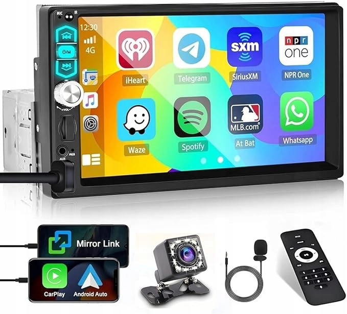 Hikity Radio Samochodowe 7" Ekran Dotykowy 1-DIN Gps Carplay Android