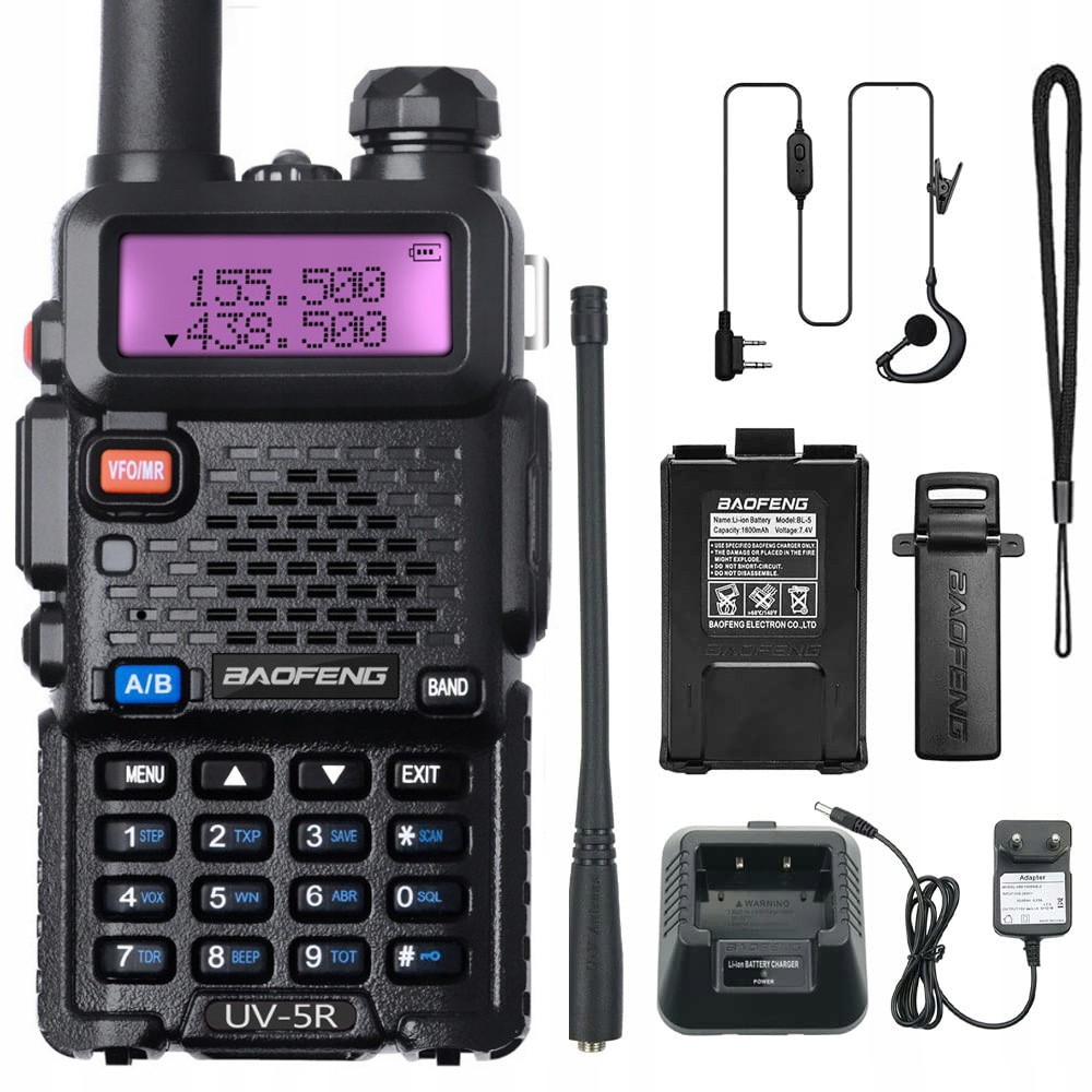 Baofeng UV-5R 8W KRÓTKOFALÓWKA RADIOTELEFON WALKIE TALKIE SKANER VHF UHF CE Informacje o bezpieczeństwie CE