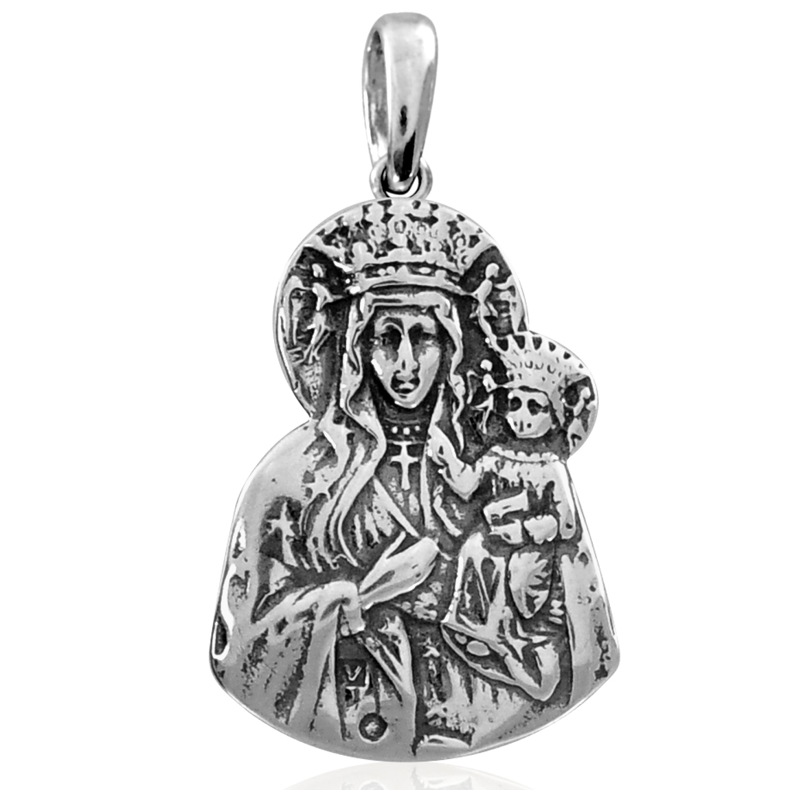 Medailon Panna Maria Čenstochovská Stříbro 925