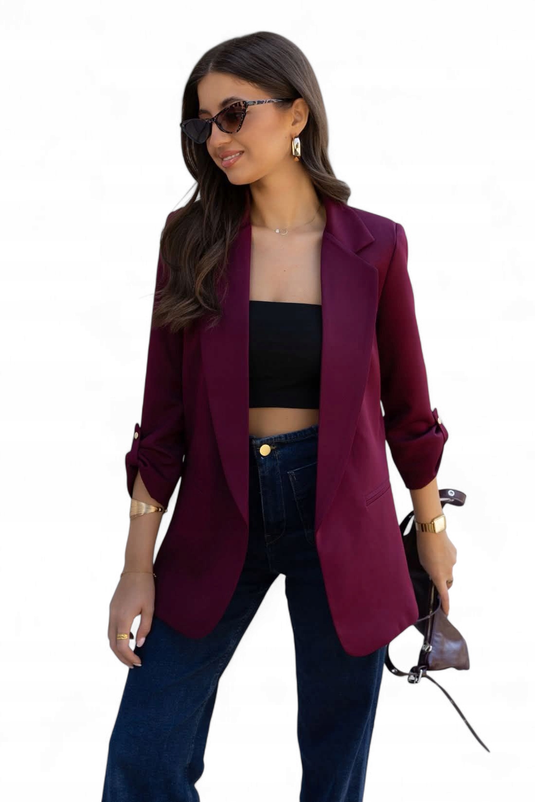 Sako elegantní sako Adea, velikost 52, bordó