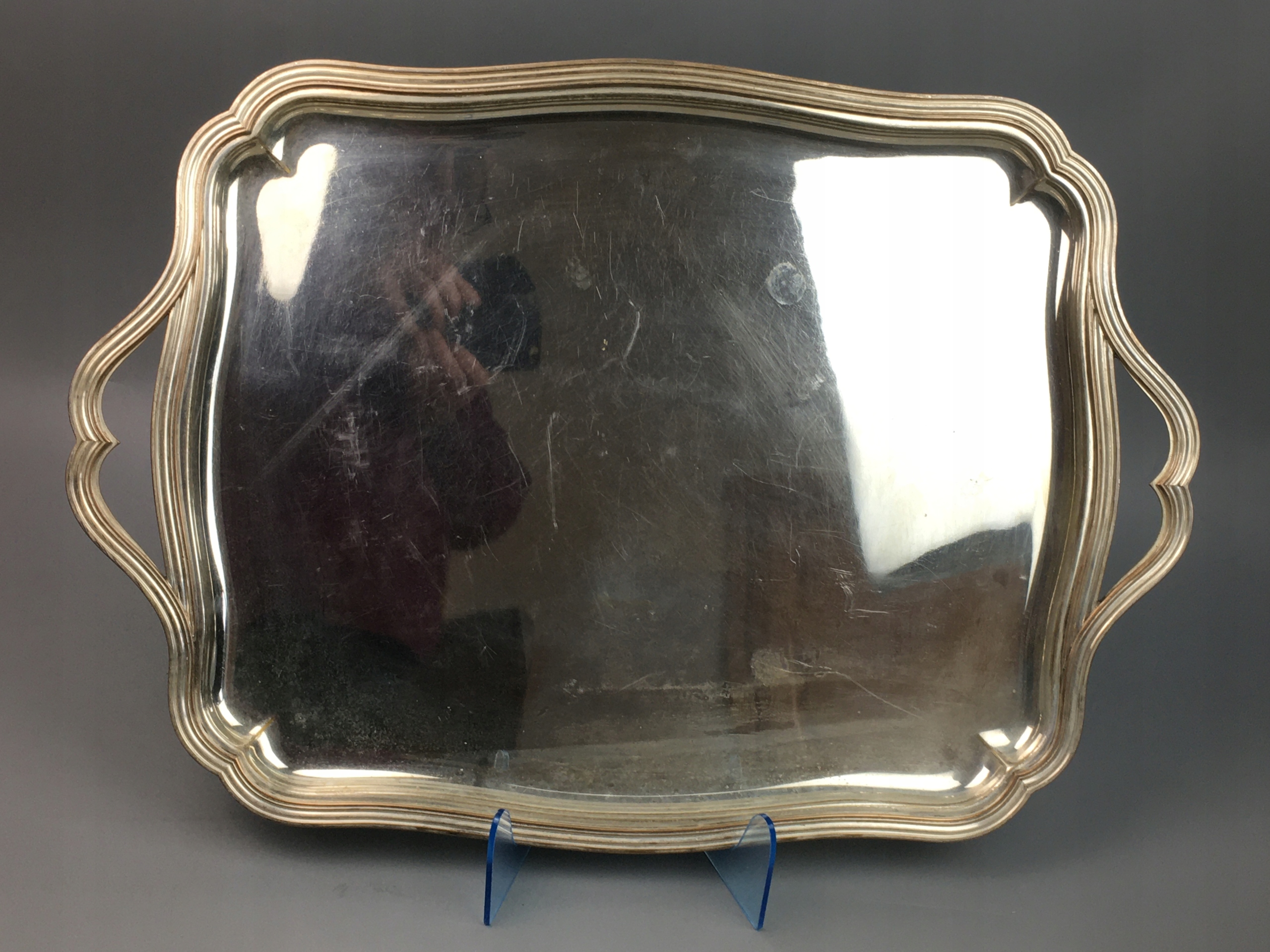 Duża platerowana taca , styl Ludwik XV