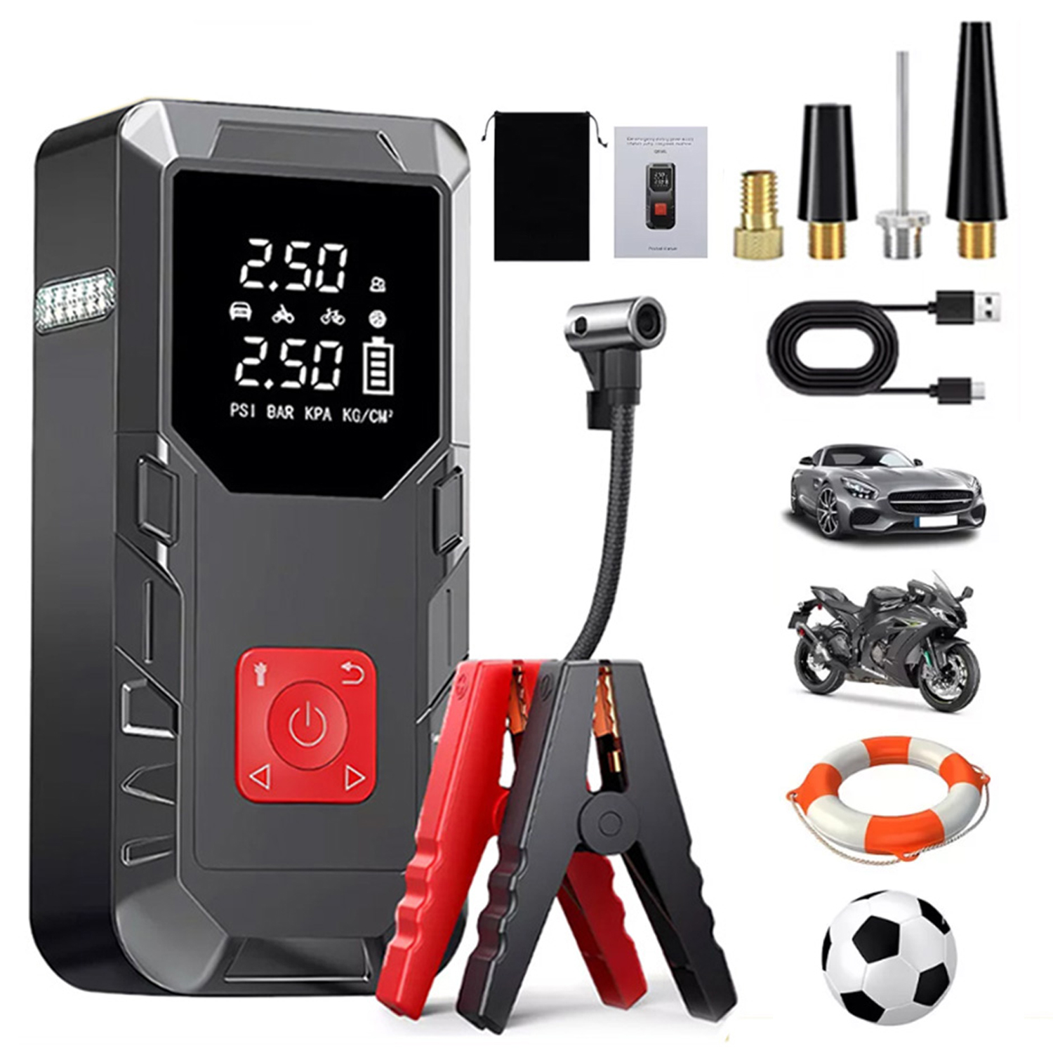 Startovací zařízení Jump Starter Booster Usměrňovač Startér Powerbanka