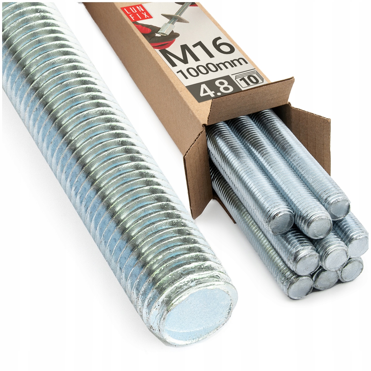 Závitová tyč M16 kolík 1m pozinkovaná kl. 4.8 Din 975 10 Ks.