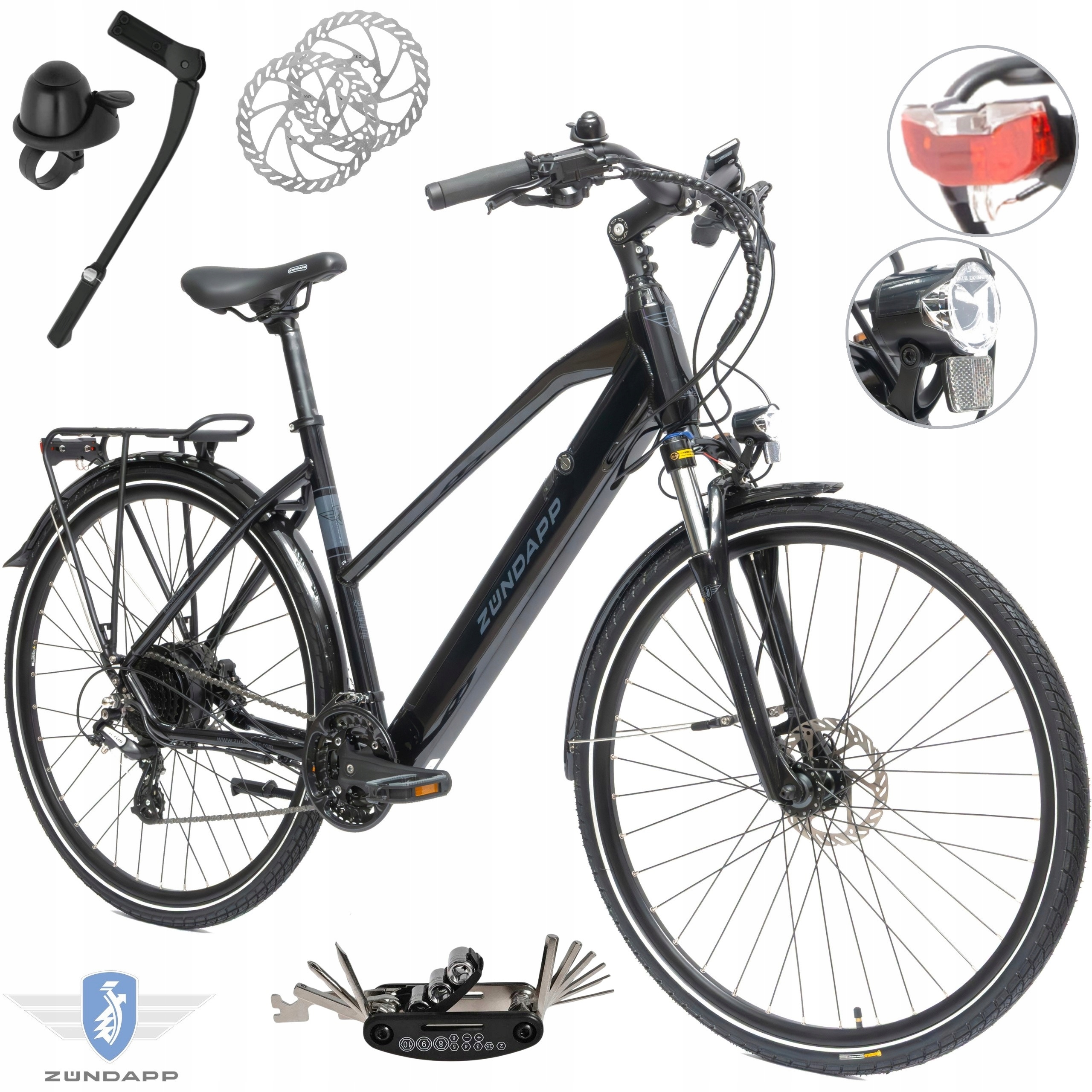 Rower Elektryczny Damski Męski Trekkingowy 28 250W Shimano Hydraulika Alu