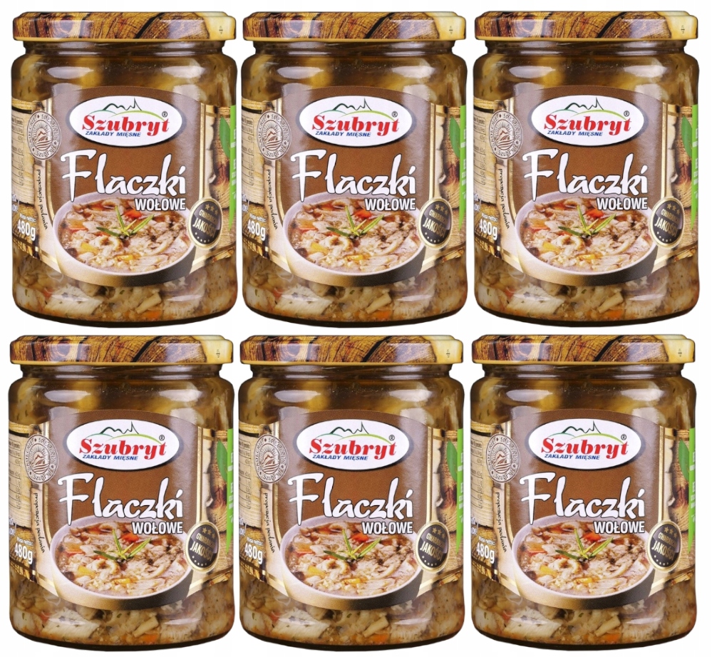 Flaczki wołowe Flaki w Słoiku Szubryt 6x480g Zupa