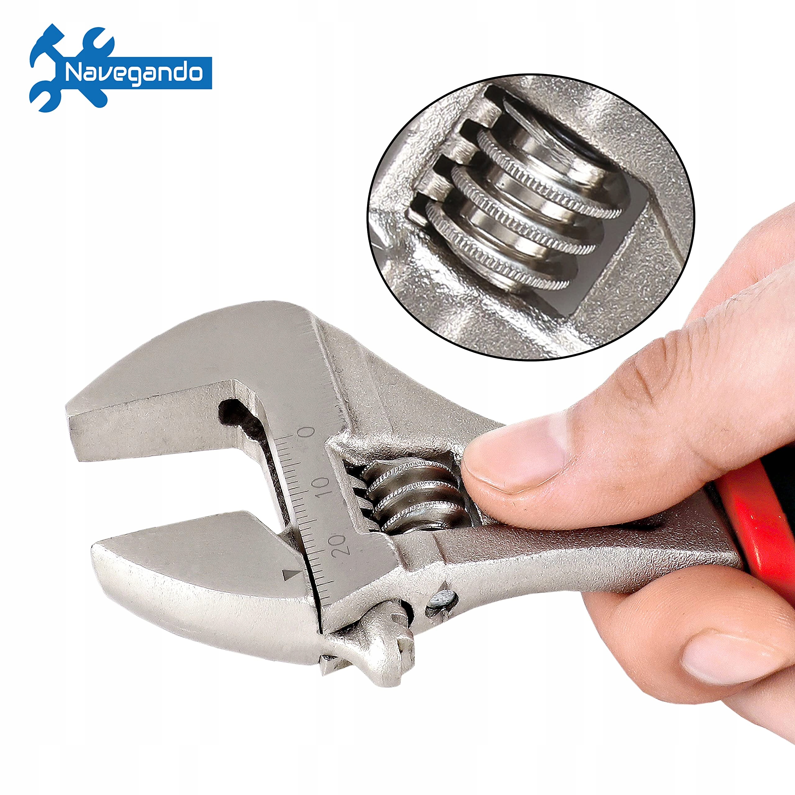 NAVEGANDO Zestaw Kluczy Nastawnych 3-cz. Ergonomiczny Uchwyt 150-250mm — miniatura 4
