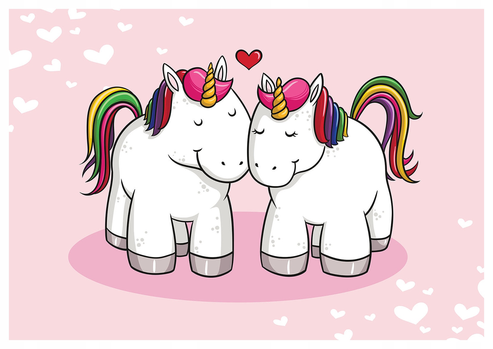 Fototapeta Jednorožci a srdce do dívčího pokoje 300x210 lepidlo
