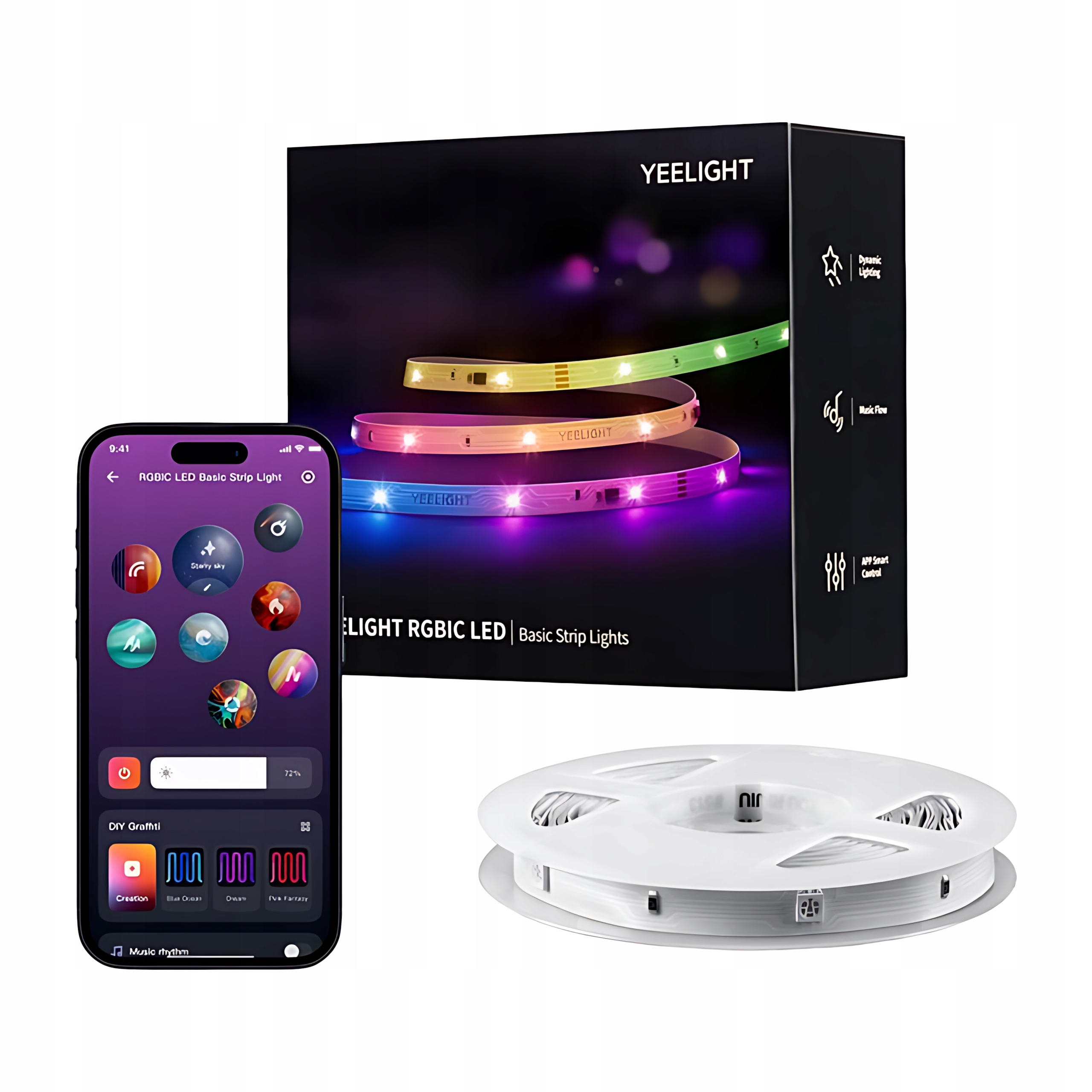 Led pásek Rgbic Yeelight Led Basic Strip Lights 6 m Aplikace Smart