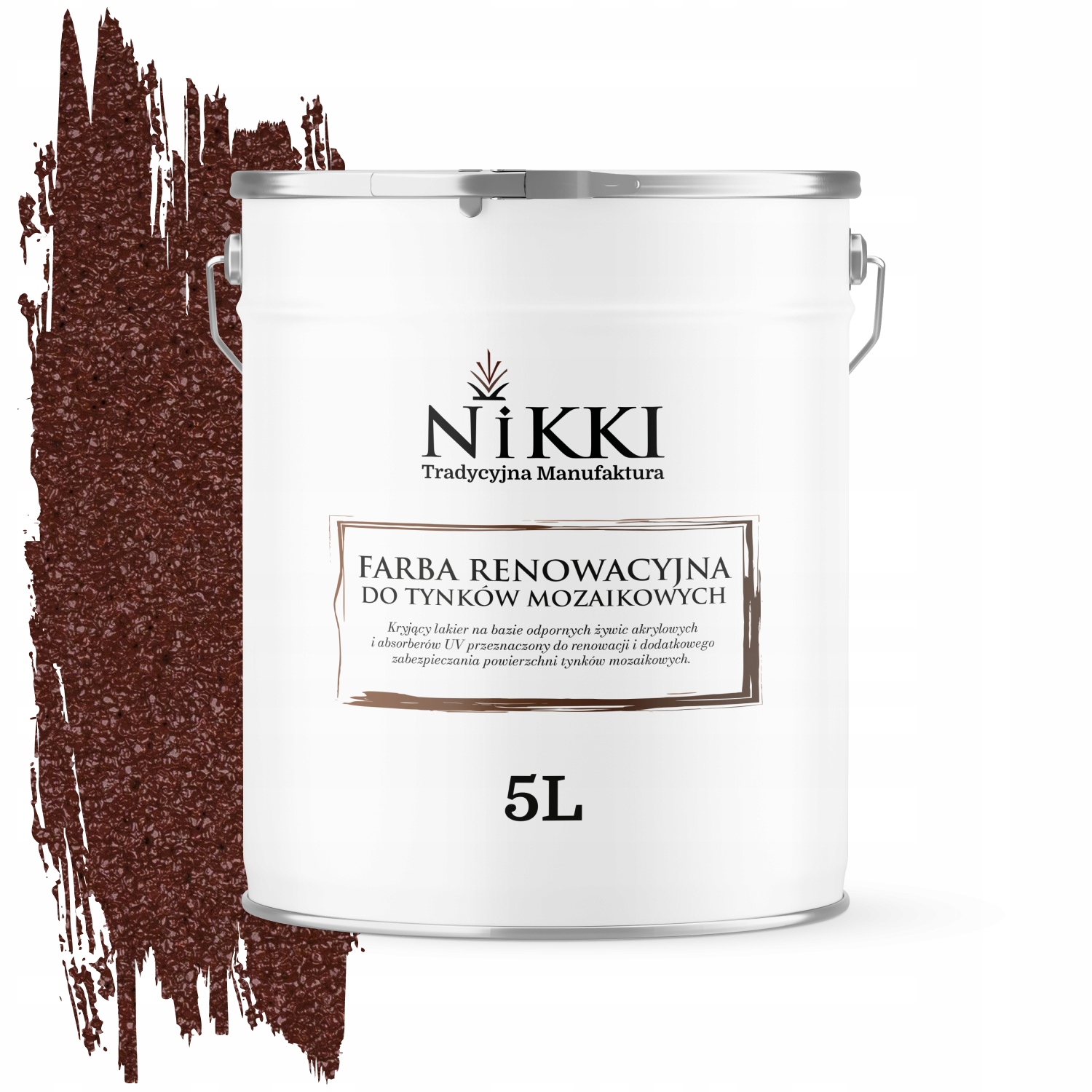 Renovačná farba na mozaikovú omietku 5L Rýchla obnova Hnedá RAL8012