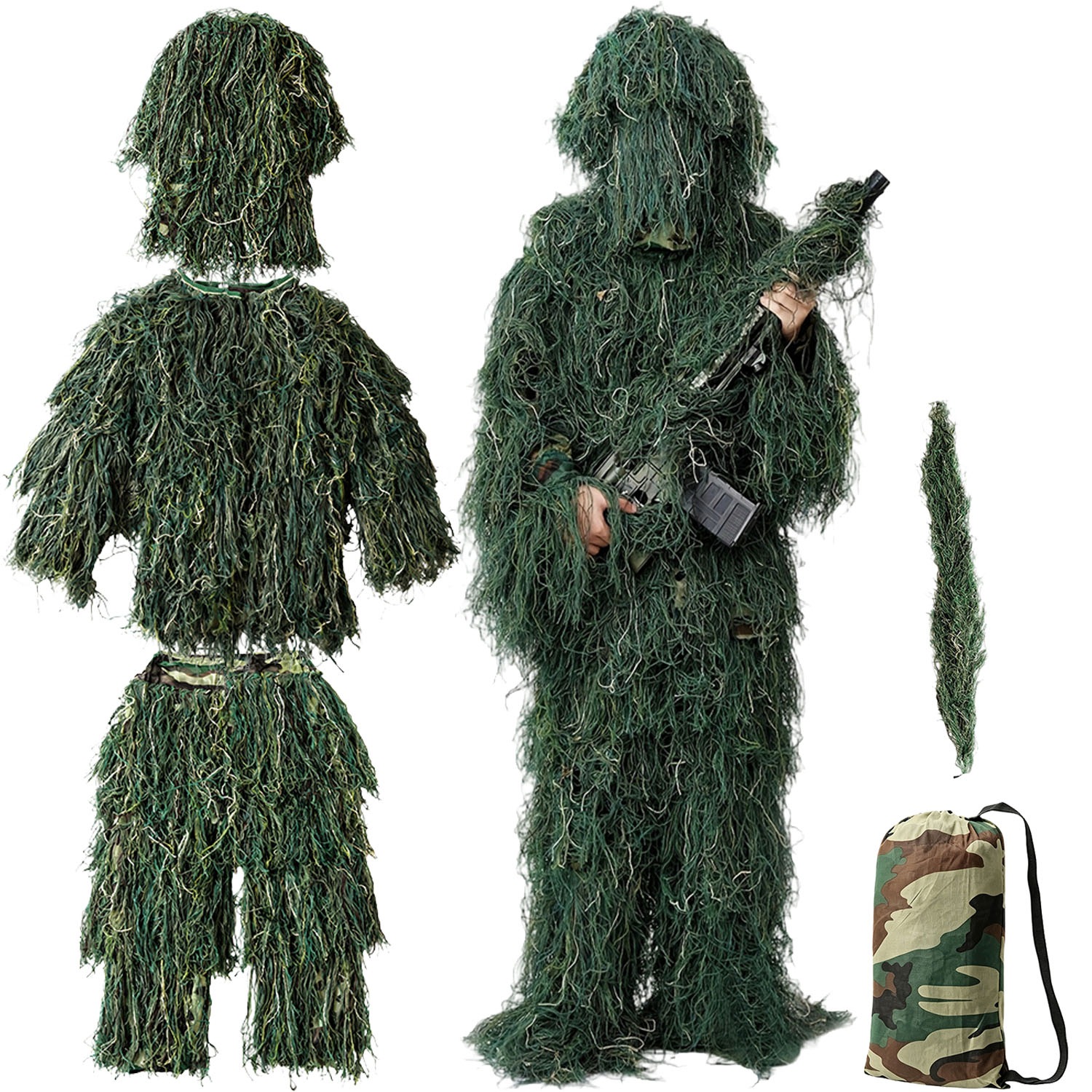 Kostým Kamufláž Maskovací kabát Divoká fotografie Paintball Ghillie Asg