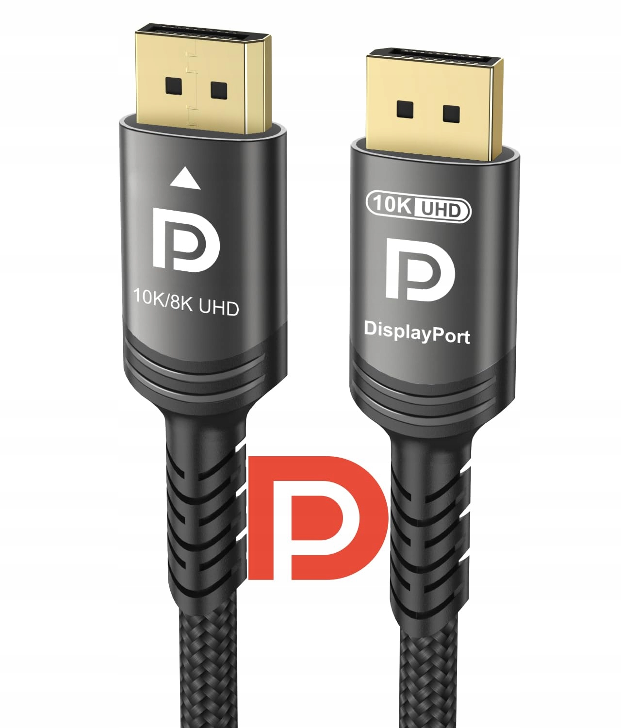 Kabel DisplayPort 2.1 15 m 10K 8K 4K 54 Gbps nylonový oplet Dp-dp