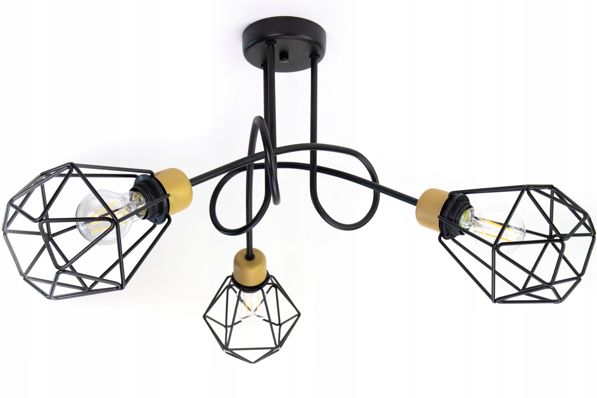 

Młodzieżowa Lampa Wisząca Żyrandol Gold 3 Diamond