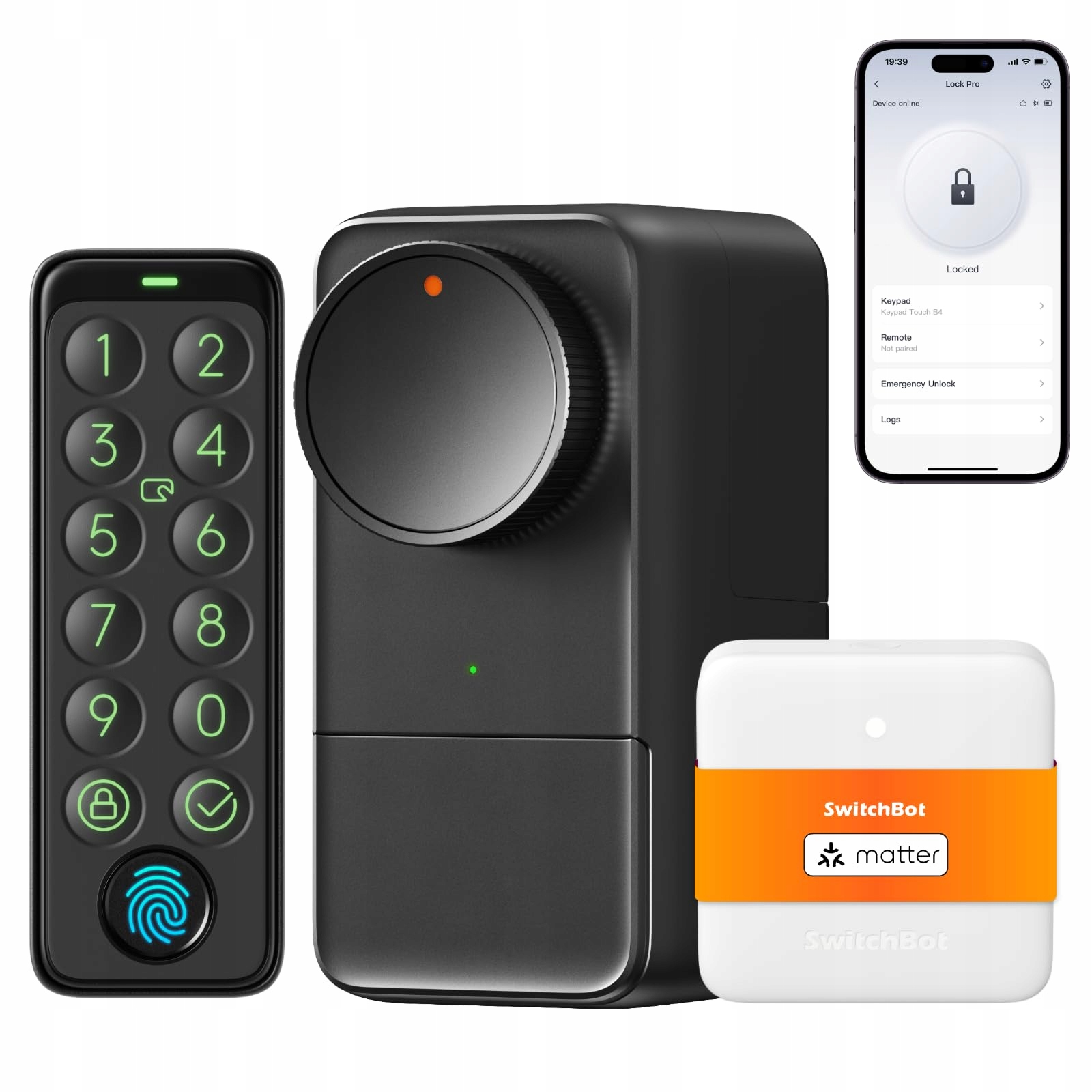 SwitchBot WiFi Smart zámok na dvere na odtlačok prsta s klávesnicou a obrazovkou