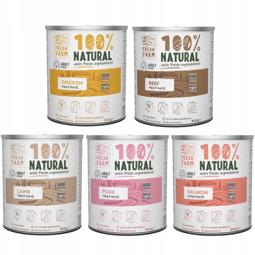 Levně Fresh Farm Bezobilná Paštika Pes MIX Chutí 12X800G