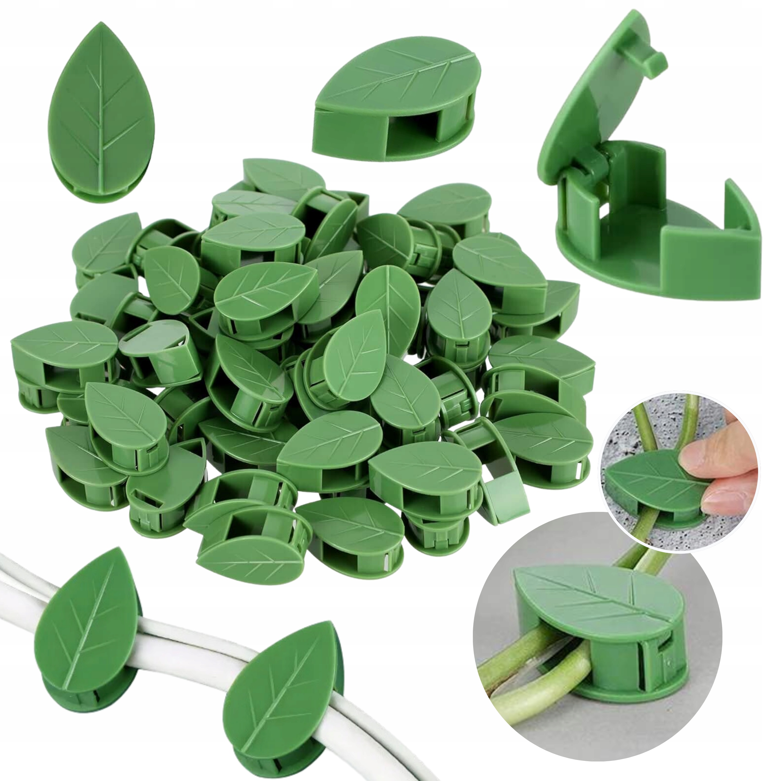 KLIPSY DO ROŚLIN PODPORA ZACISKOWA LISTKI ZAPINKA ŁODYG KABLI PNĄCZY 10SZT