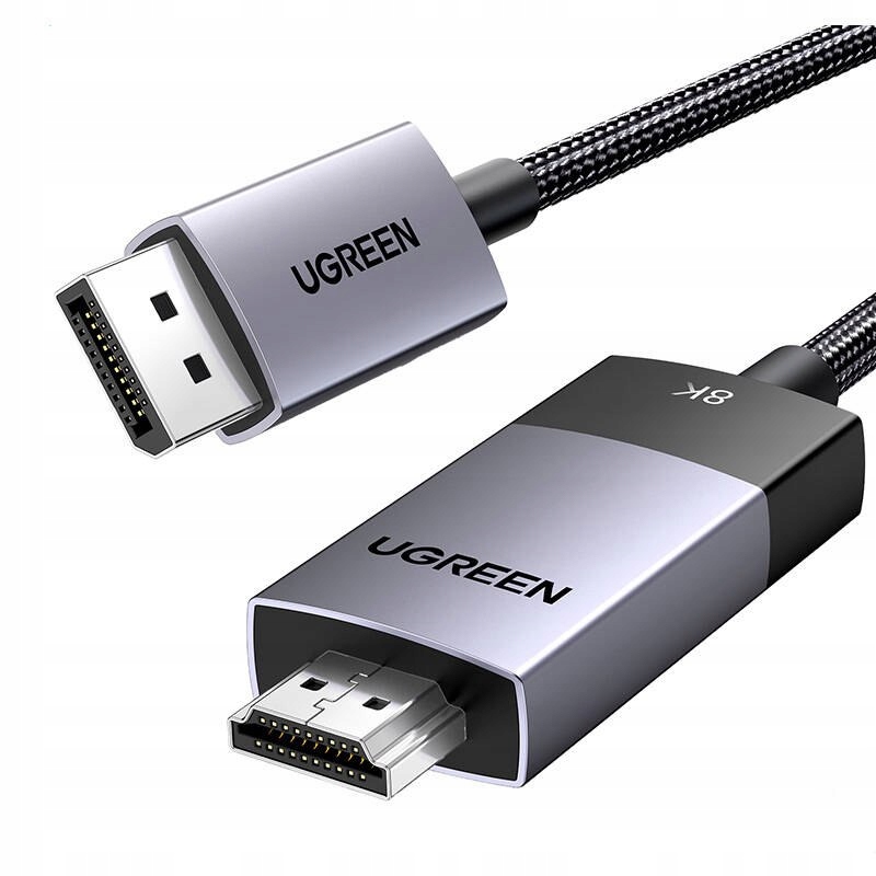Kabel DisplayPort do Hdmi Ugreen DP115, 8k 60 Hz, 2m (czarny)
