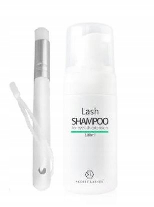 SECRET LASHES SZAMPON DO RZĘS 100ML+PĘDZEL DO RZĘS