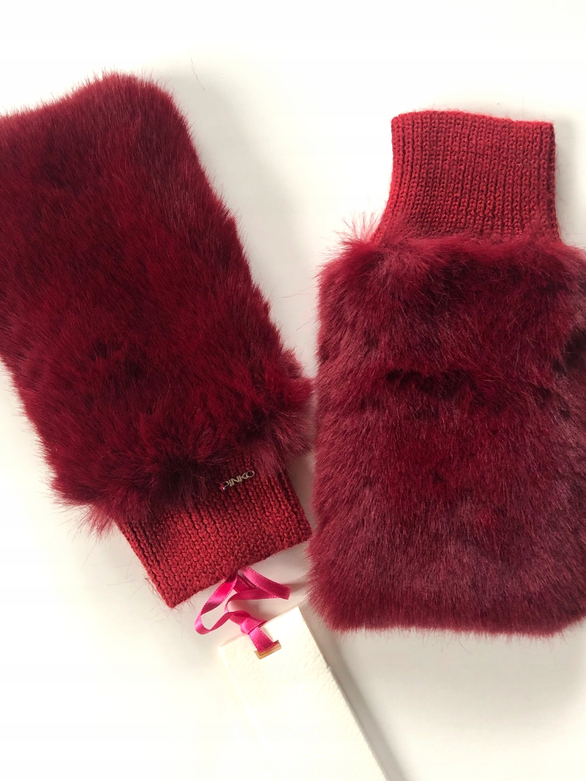 Pinko Rukavice bez prstů Mitenki Červené M 38