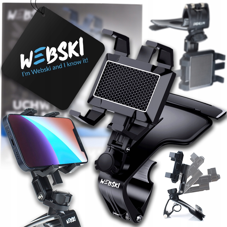 Mocny Uchwyt Do Telefonu Samochodu Auta Z Klipsem Kokpit Deskę Rozdzielczą