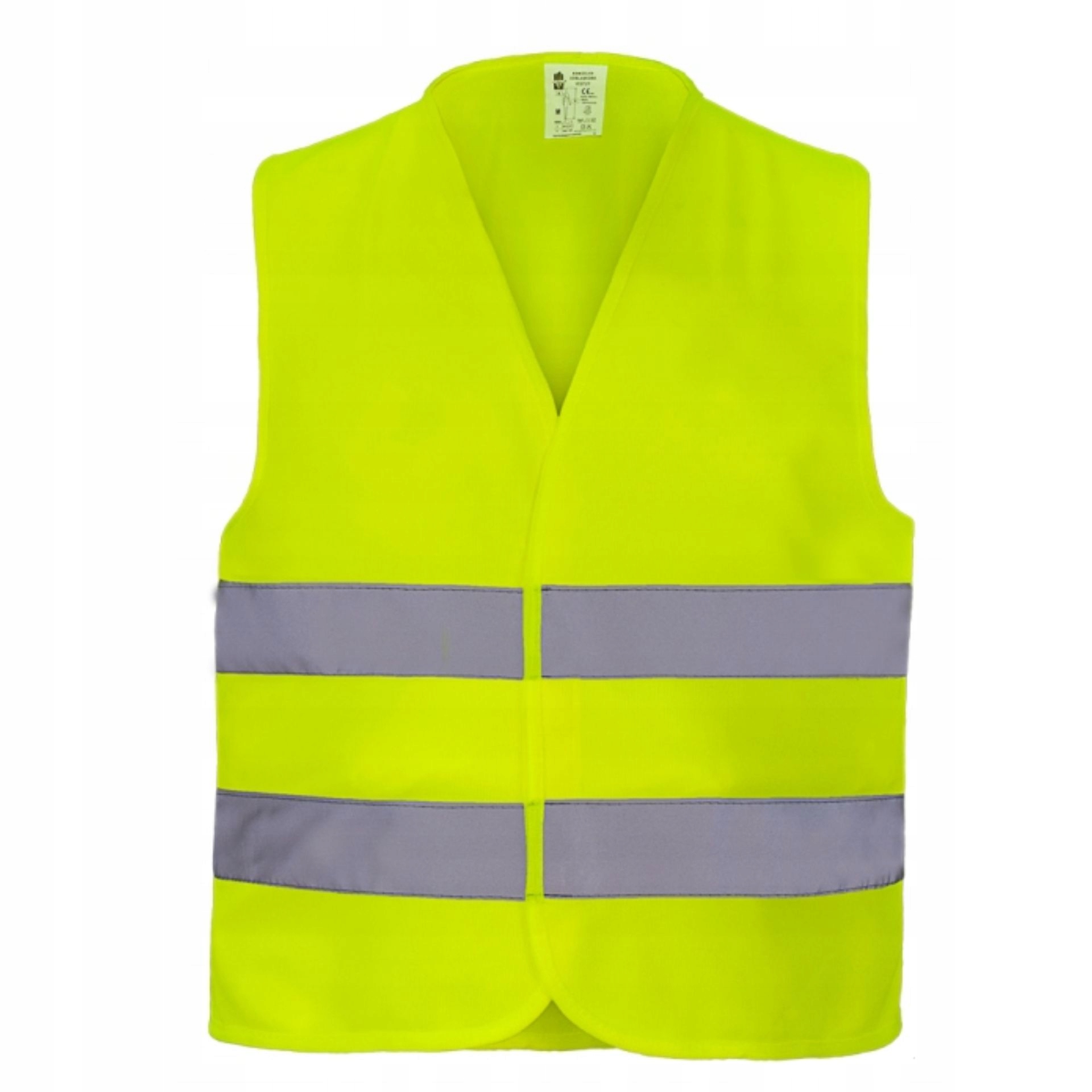 KAMIZELKA ODBLASKOWA ostrzegawcza żółta ZAPINANA NA RZEP EN iSO-20471 L