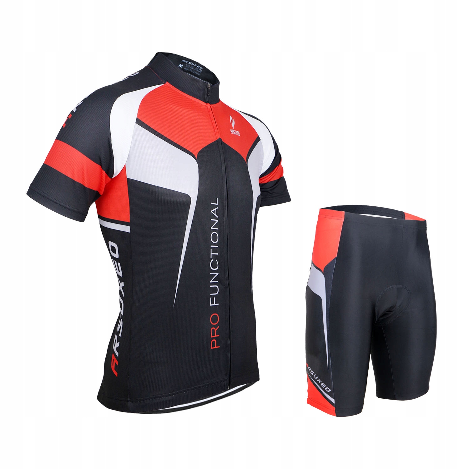 STRÓJ ROWEROWY KOSZULKA + SPODENKI ROWEROWE KOMPLET KOLARSKI S2 ARSUXEO XXL Zawartość kompletu koszulka z krótkim rękawem krótkie spodnie