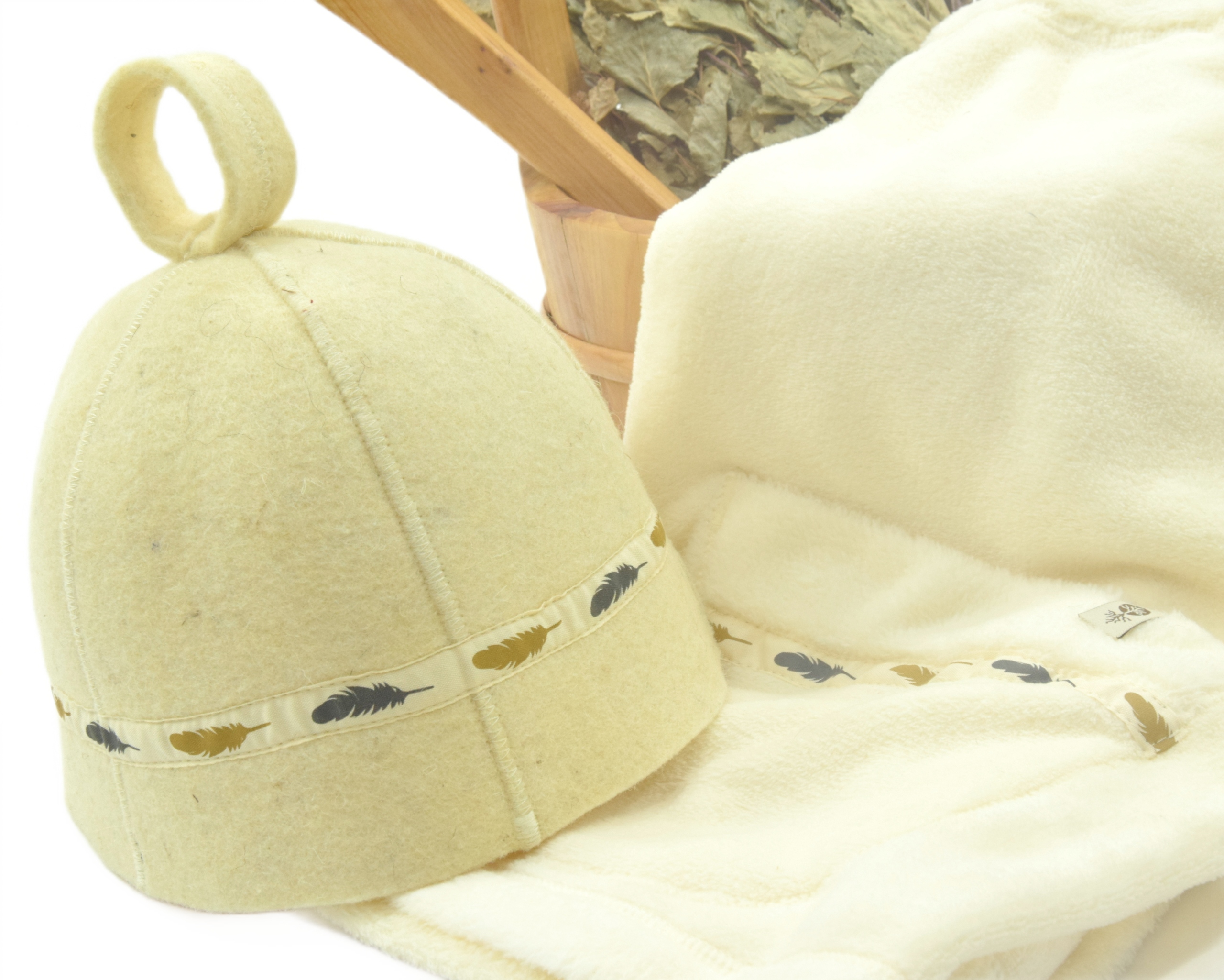 Saunová čepice, sada ručníků, pánské, 2dílné, bavlna , vel XL