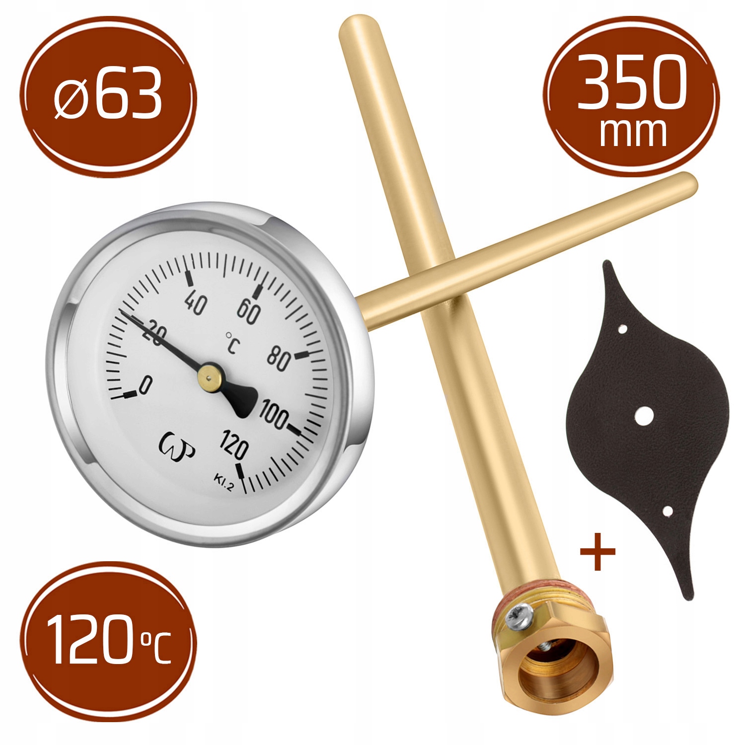 Teploměr TB-63/120/R350 120°C pouzdro ozdoba teploměru