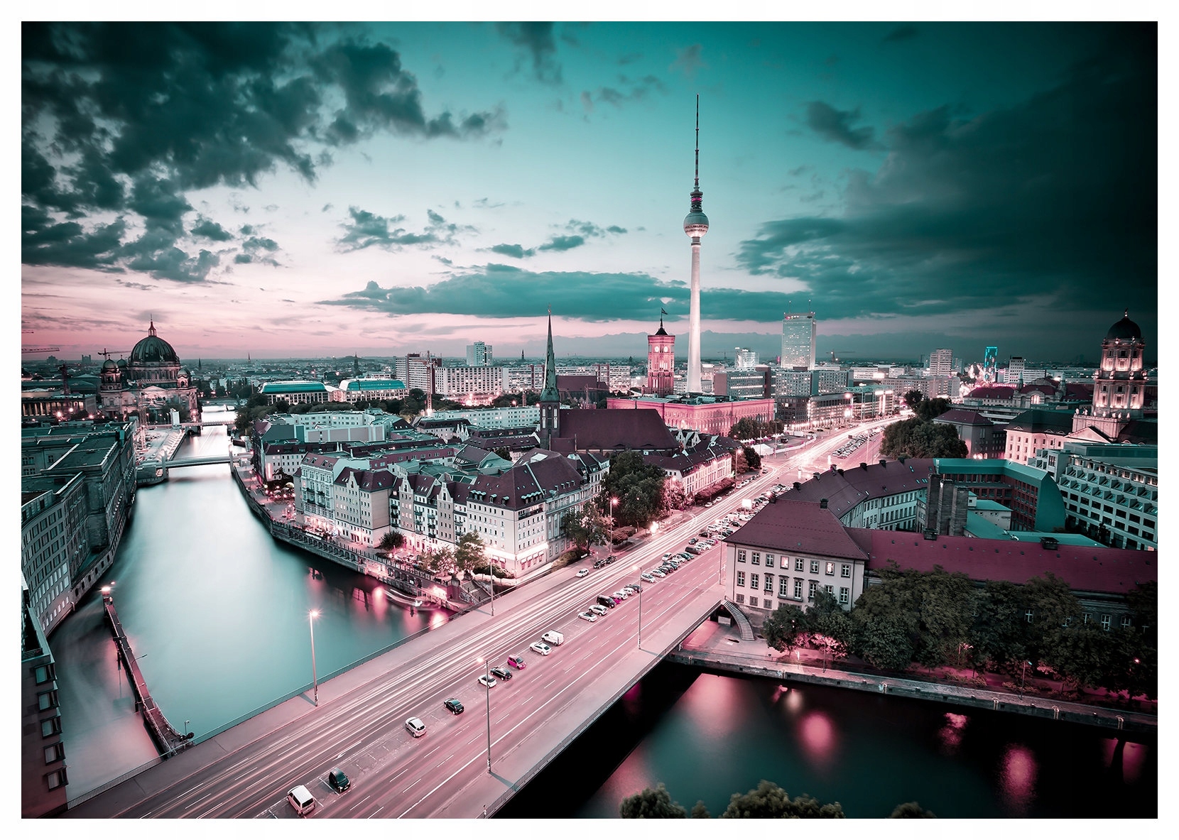 Fototapeta Berlín v noci panoráma mesta a televízna veža 400x280 lepidlo