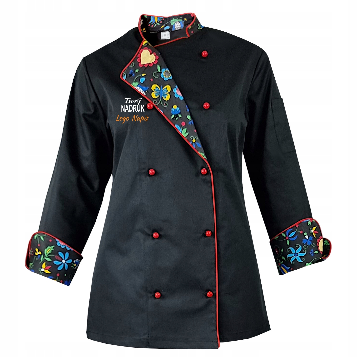 Dámská kuchařská Mikina , černá, W4, s potiskem vašeho loga, velikost S