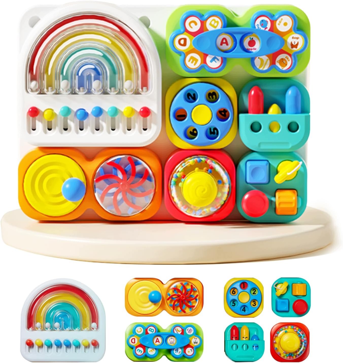 auby Busy Board 3.0 zabawka sensoryczna Montessori 1-6 lat 7 narzędzi