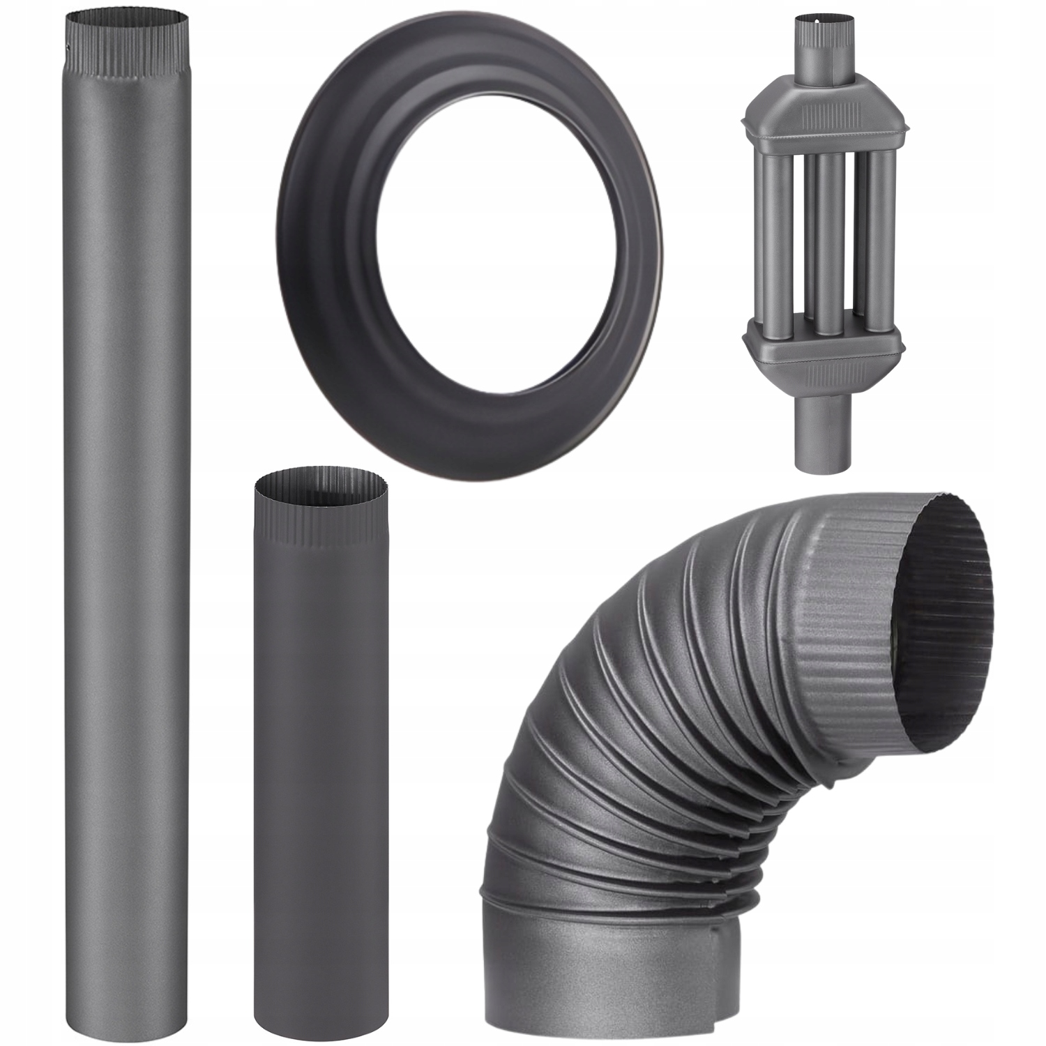 Připojovací sada pro krbová kamna fi 120 mm trubky koleno chladič Blist