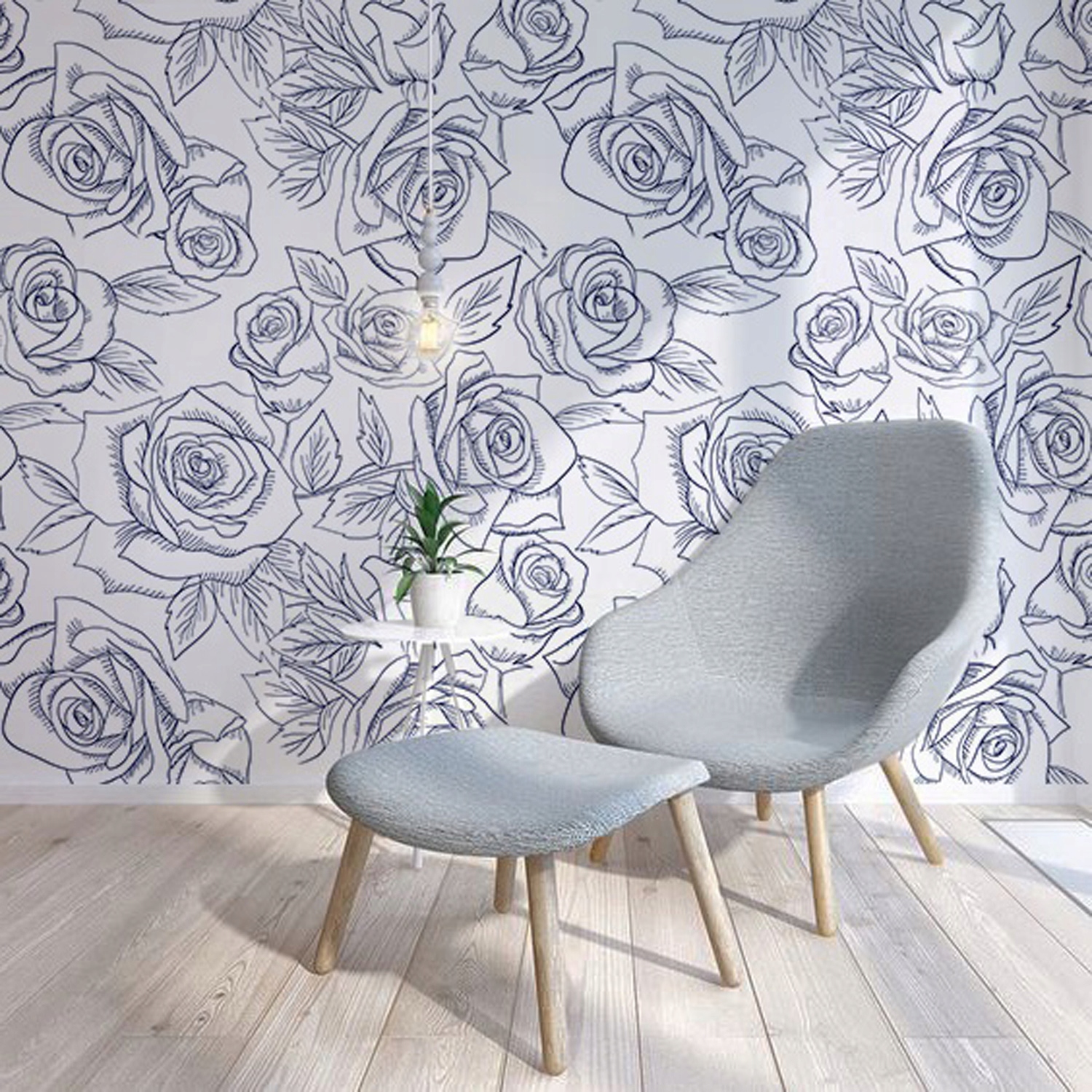 

Fototapeta Niebieskie róże akwarelowe 250x250 cm